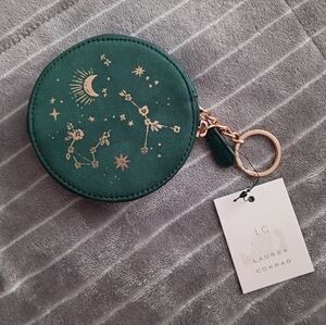 LC Lauren Conrad Celestial Green Key Coin Pouch NWT